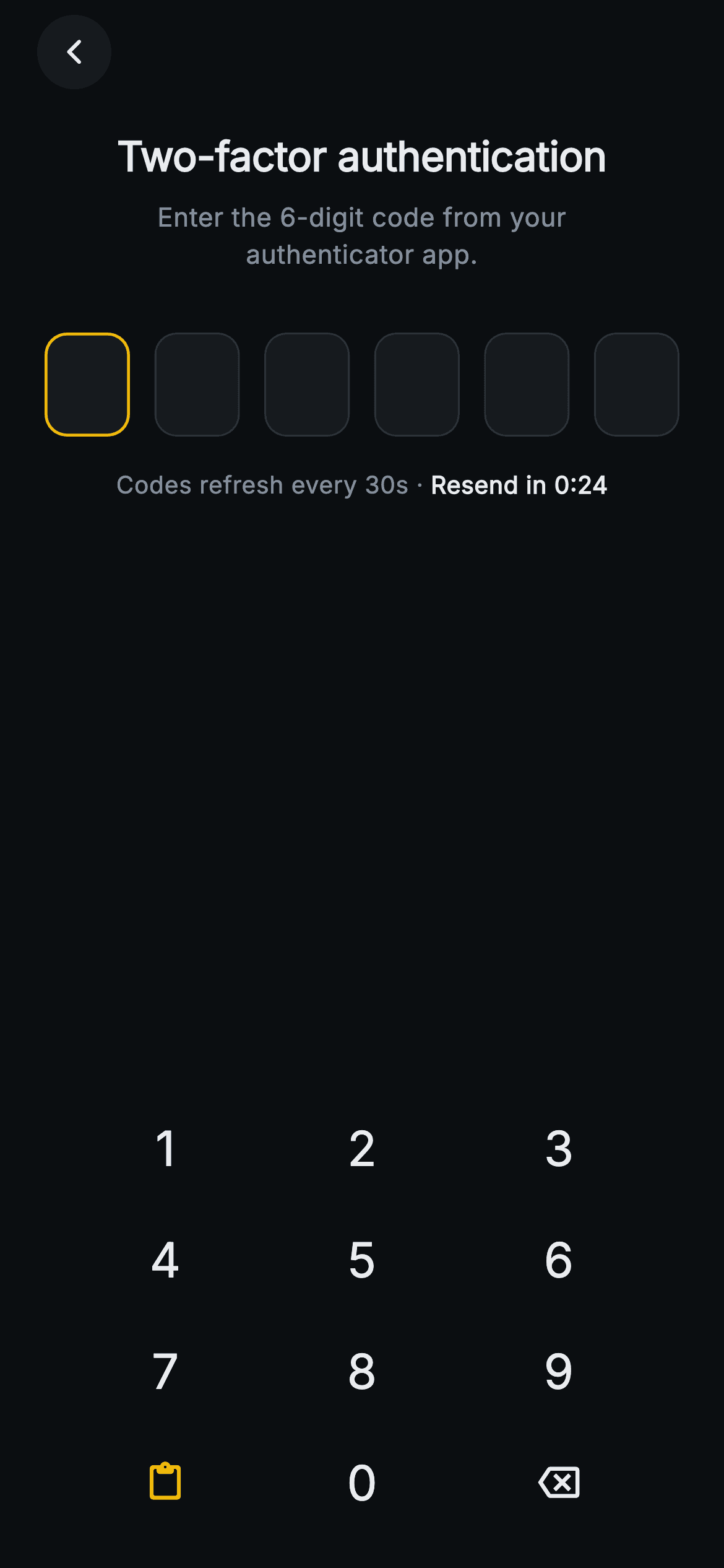 Aurum · Two-Factor — Web3 Flutter screen