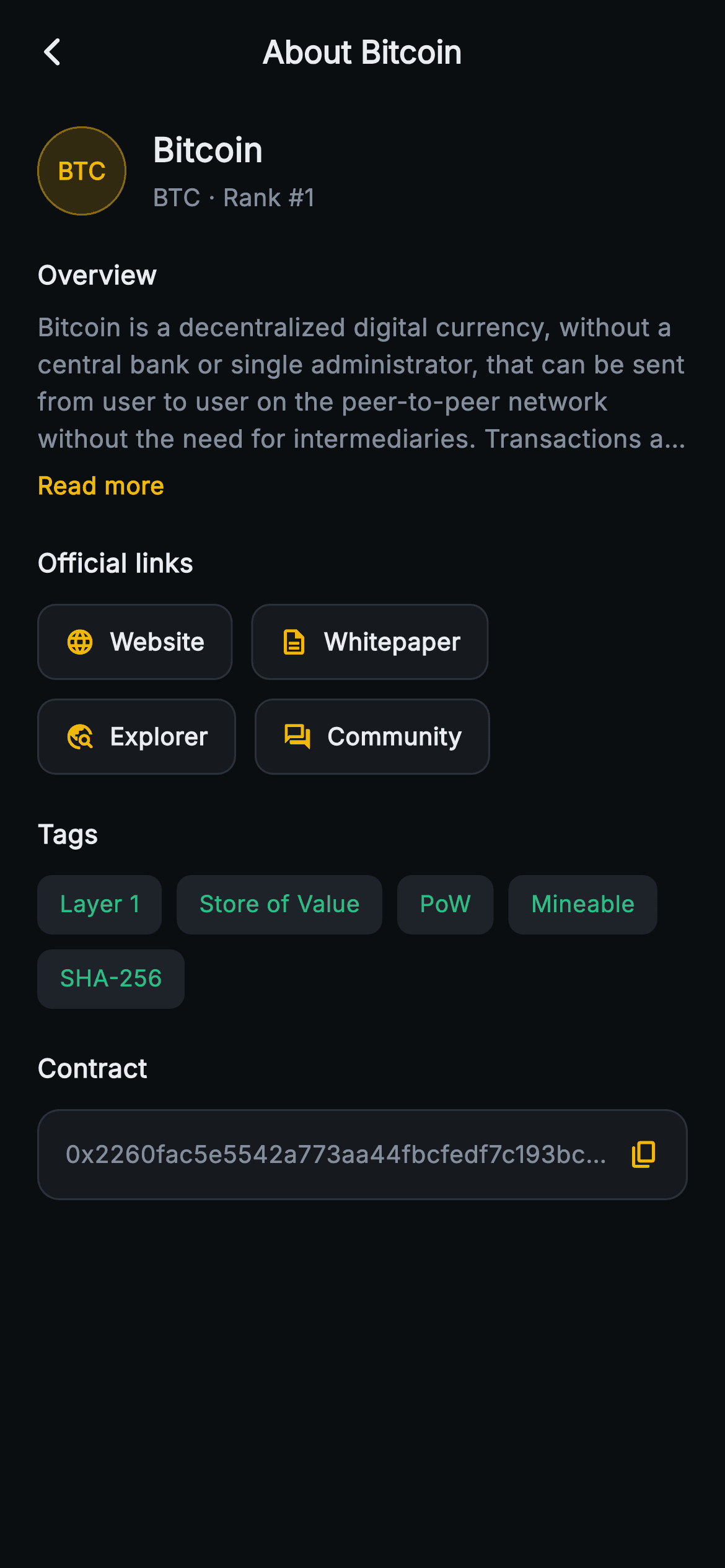 Aurum · About — Web3 Flutter screen