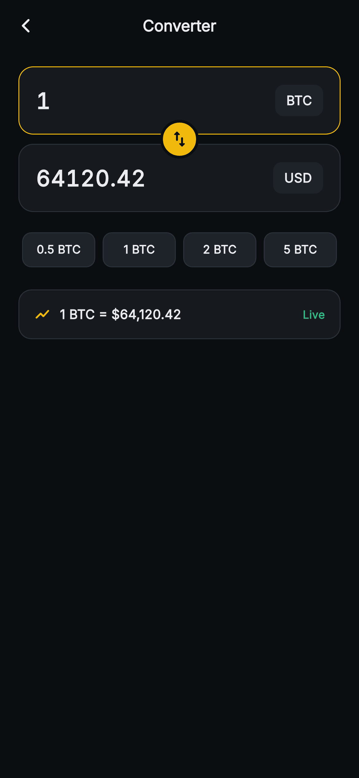 Aurum · Converter — Web3 Flutter screen
