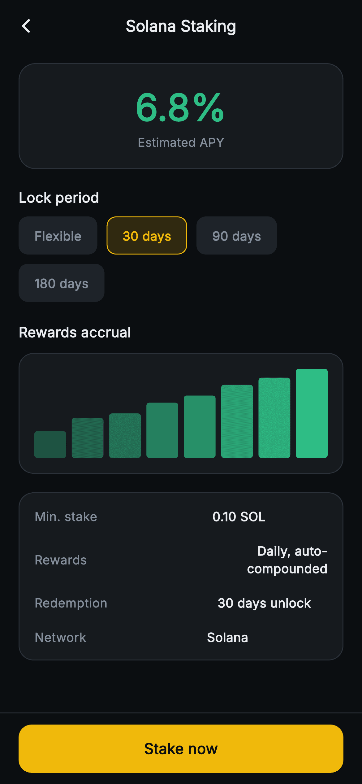 Aurum · Earn Product — Web3 Flutter screen