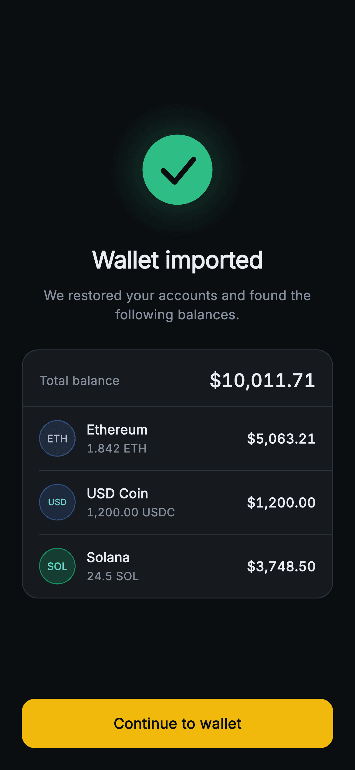 Aurum · Imported — Web3 Flutter screen